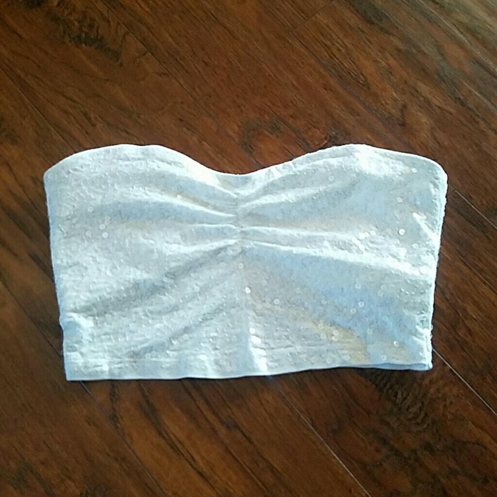 Express strapless halter top crop top